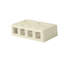 Wirepath™ Surface Mount Box - Light Almond (4 Port) 