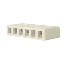 Wirepath™ Surface Mount Box - Light Almond (6 Port) 