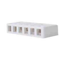Wirepath™ Surface Mount Box - White (6 Port) 