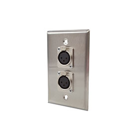 Wirepath™ Aluminum Single Gang Wall Plate with XLR Female Port (2)