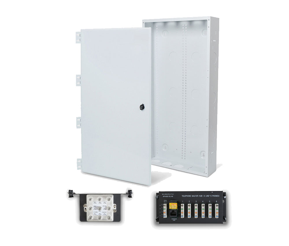 Wirepath™ 28" Enclosure Kit with Hinged Metal Door, 1x6 Telephone, and ...