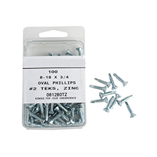 Teks Oval Philip Screws - 8-18 x 3/4' (Pack of 100) 