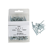 Teks Oval Philip Screws - 8-18 x 1' (Pack of 100) 