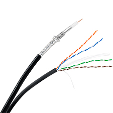 Wirepath™ RG6Q Coaxial + CAT6 550MHz - 500ft. Spool (Black) 