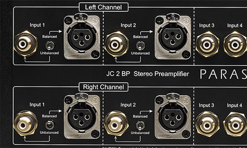 View of XLR inputs