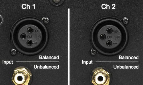 View of XLR inputs