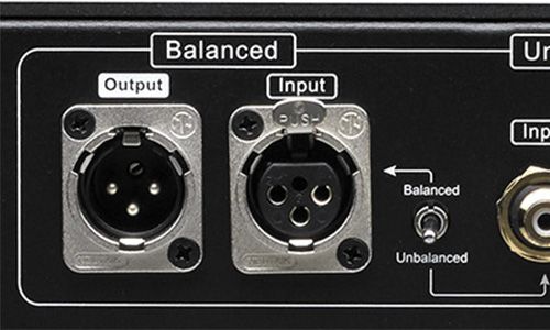 Zoomed-in view of Balanced Input and Loop Output on amp