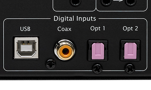 View of USB and Coax inputs