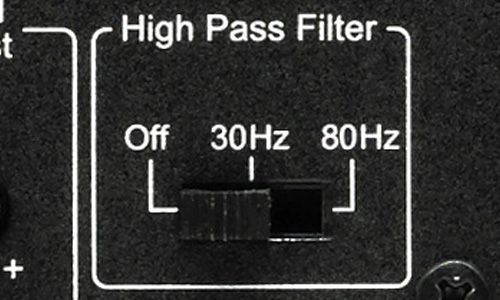 High pass filter on back of amp