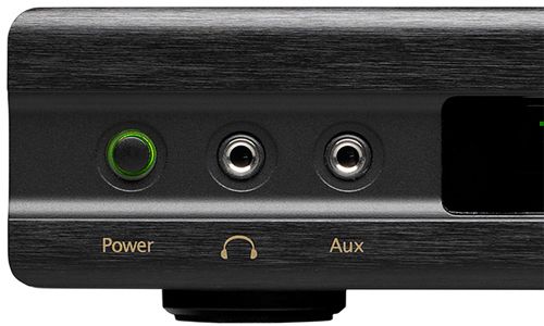 Aux and headphone input on front of amp