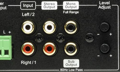 Stereo and Mono outputs on back of amp