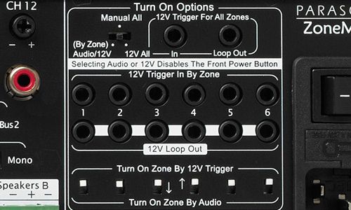 View of 2 half-size amps connected in the middle with rack ears