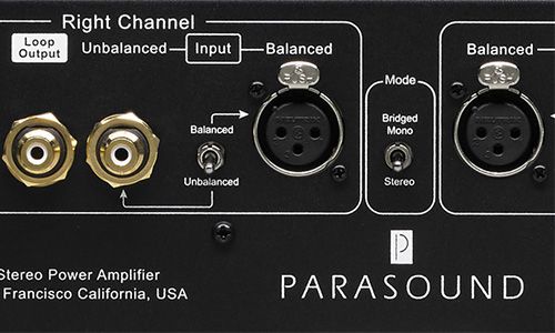 Zoomed-in view of Balanced Input and Loop Output on amp