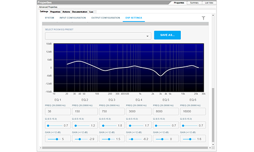 Screenshot of DSP settings for an audio device