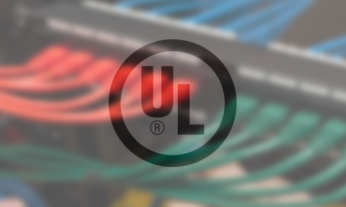 UL logo with wire in background