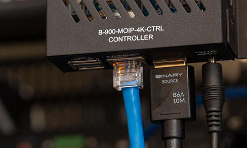 B6 cable plugged into a b-900-MoIP controller
