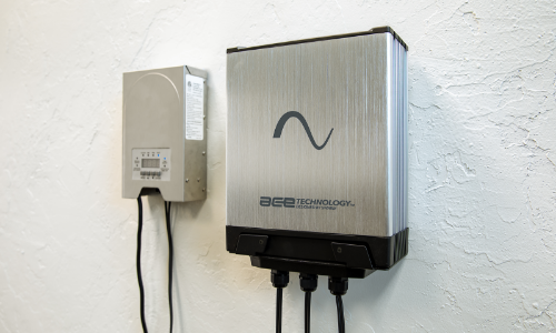 Lighting processor unit on wall