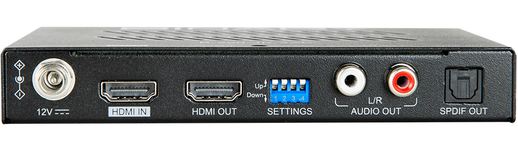 Close-up of ethernet, RS-232, and IR ports