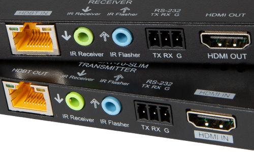 Close up of IR and RS-232 ports