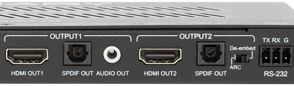 Close up of HDMI and SPDIF ports
