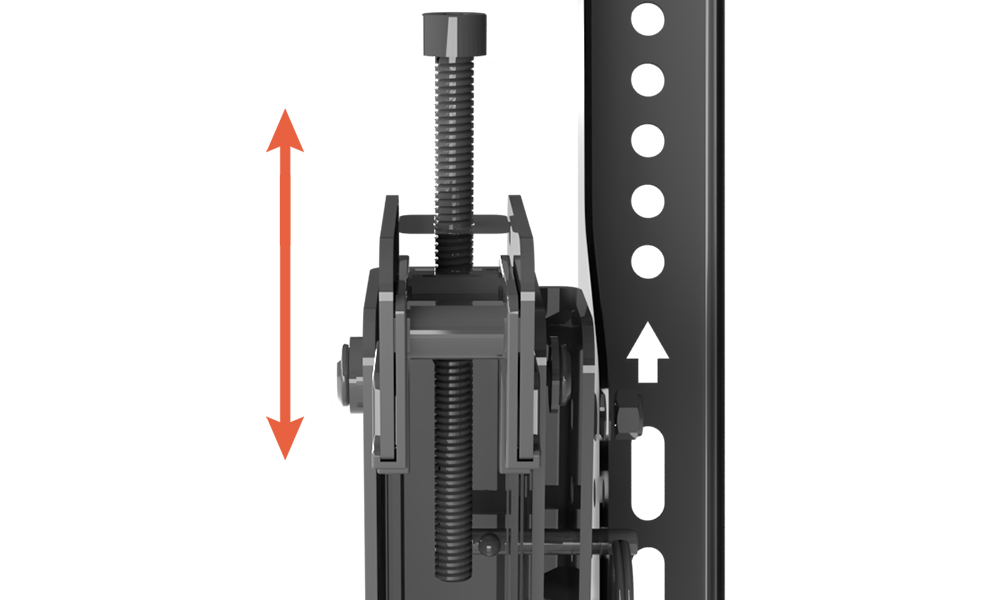 Graphic depicting the post flexibility of the Carbon Series Mount