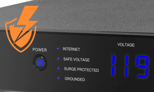 faceplate showing the voltage reading