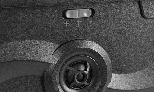 Close up of tweeter switch