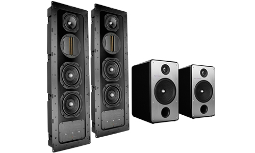 Pair of monitor speakers and pair of architectural speakers