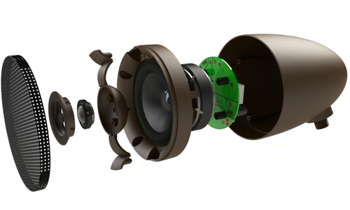 Exploded view of all speaker components