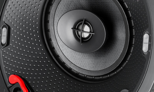 Zoomed-in view of tweeter and woofer