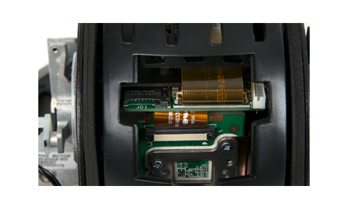 SD card slot with card inserted