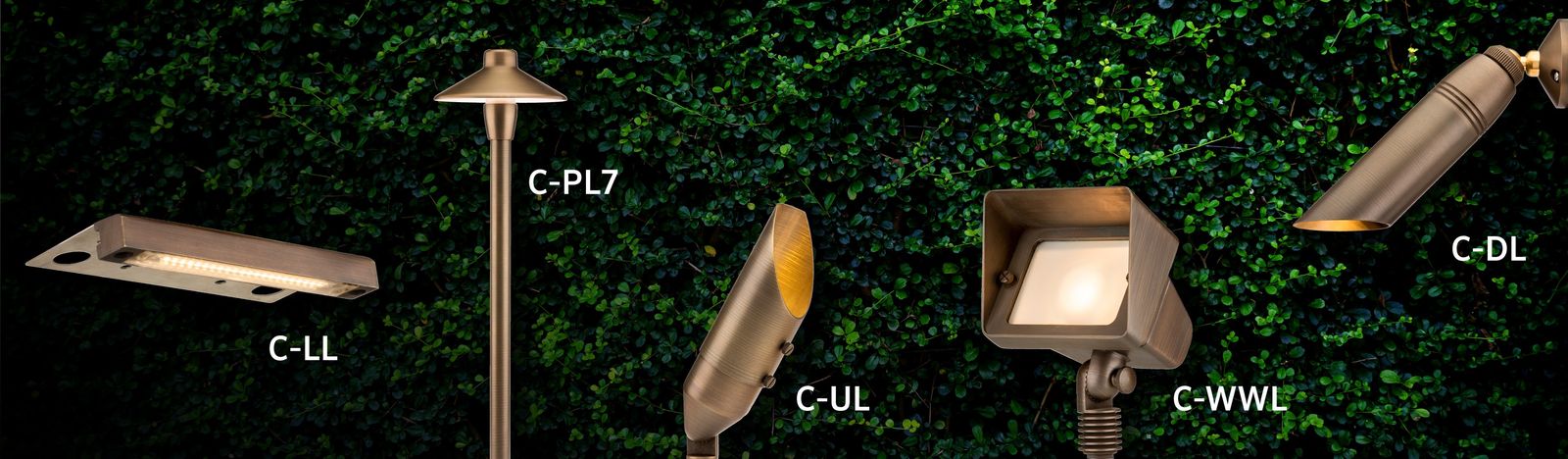 Collage of C-LL, C-PL7, C-UL, C-WWL, and C-DL lights