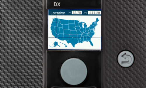 Controller screen featuring graphic of United States