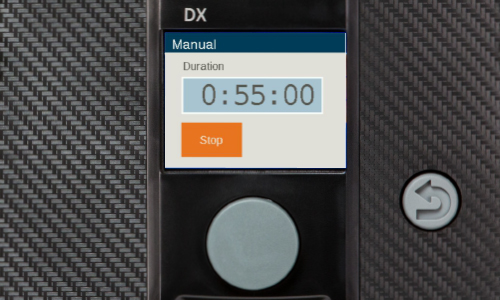 Controller screen displaying timer 